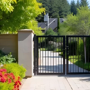 Pedestrian side gate with keypad entry