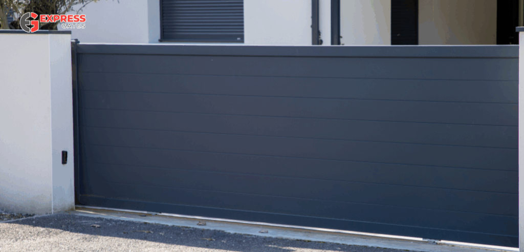 Modern aluminium electric sliding driveway gate
