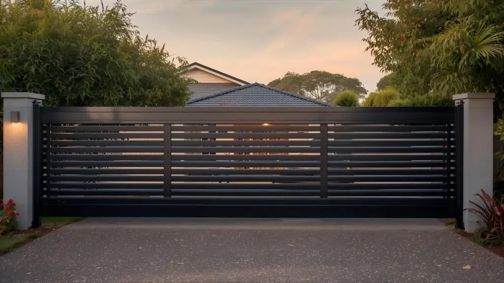 Automatic sliding driveway gate installed in Byron Bay— Express Gates