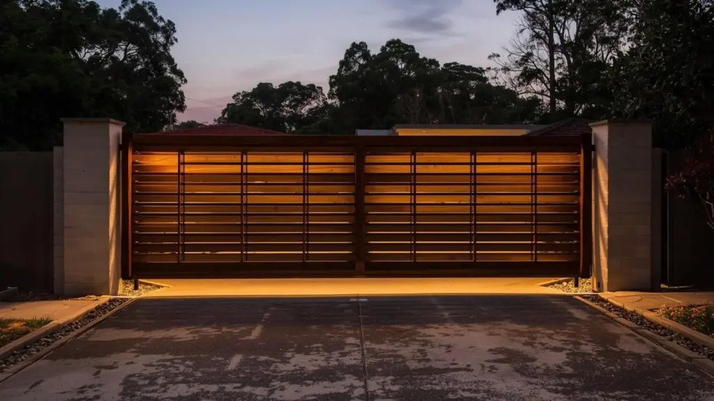 Automatic sliding driveway gate installed in Palm Beach— Express Gates